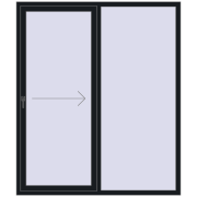 PATIO DOOR REHAU EURO 60 1700x2000 mm BLACK_COOL_110L-2 two-sided
