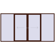 PATIO DOOR REHAU BRILLANT DESIGN 4000x2100 mm BLACK_CHERRY two-sided