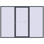PATIO DOOR REHAU EURO 60 3000x2200 mm ANTHRACITE_GREY_STRUKTURAL two-sided