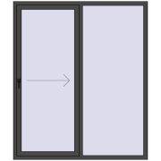 PATIO DOOR REHAU EURO 60 1700x2000 mm BASALT_GREY two-sided