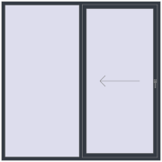 Uși glisante de terasă 2200x2200 mm REHAU SYNEGO SLIDE ANTHRACITE_GREY_STRUKTURAL two-sided