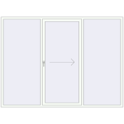 PATIO DOOR REHAU SYNEGO 2700x2000 mm RAL 9016 Traffic white two-sided
