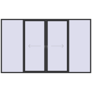 PATIO DOOR REHAU SYNEGO 4000x2400 mm ANTHRACITE_GREY_GLATT two-sided