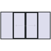 PATIO DOOR REHAU EURO 60 4000x2200 mm BLACK_COOL_110L-2 two-sided