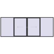 PATIO DOOR REHAU BRILLANT DESIGN 5000x1850 mm ANTHRACITE_GREY_GLATT two-sided