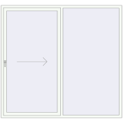 PATIO DOOR REHAU EURO 60 2200x2050 mm RAL 9016 Traffic white two-sided