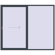 PATIO DOOR REHAU EURO 60 2500x2100 mm ANTHRACITE_GREY_STRUKTURAL two-sided