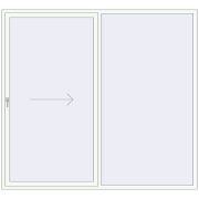 PATIO DOOR REHAU EURO 60 2500x2300 mm RAL 9016 Traffic white two-sided