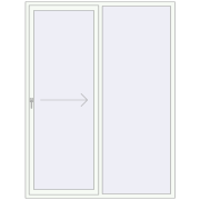 PATIO DOOR REHAU SYNEGO 1800x2300 mm RAL 9016 Traffic white two-sided