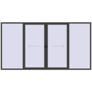 PATIO DOOR REHAU BRILLANT DESIGN 4000x2100 mm BASALT_GREY two-sided