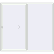 Uși glisante de terasă 2400x2200 mm REHAU SYNEGO SLIDE RAL 9016 Traffic white two-sided