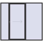 PATIO DOOR REHAU EURO 60 2450x2200 mm ANTHRACITE_GREY_GLATT two-sided