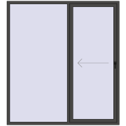 PATIO DOOR REHAU SYNEGO 2000x2200 mm BASALT_GREY two-sided