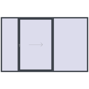 PATIO DOOR REHAU BRILLANT DESIGN 3500x2200 mm ANTHRACITE_GREY_STRUKTURAL two-sided