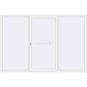 PATIO DOOR REHAU EURO 60 3000x2000 mm RAL 9016 Traffic white two-sided