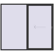 Uși glisante de terasă 2500x2200 mm PATIO DOOR REHAU EURO 60 BLACK_STRUCTURAL two-sided