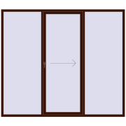 PATIO DOOR REHAU SYNEGO 2650x2300 mm BLACK_CHERRY two-sided