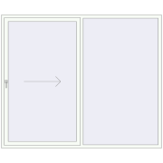 PATIO DOOR REHAU EURO 60 2370x2000 mm RAL 9016 Traffic white two-sided