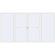 PATIO DOOR REHAU EURO 60 4000x2200 mm RAL 9016 Traffic white two-sided