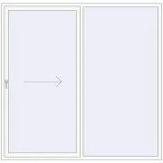 PATIO DOOR REHAU BRILLANT DESIGN 2300x2250 mm RAL 9016 Traffic white two-sided