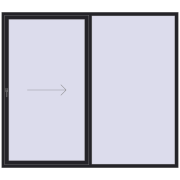 Uși glisante de terasă 2500x2200 mm REHAU GENEO HST BLACK_ULTI-MATT two-sided