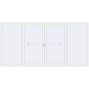 PATIO DOOR REHAU EURO 60 4000x2000 mm RAL 9016 Traffic white two-sided