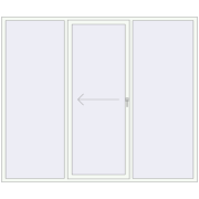 PATIO DOOR REHAU EURO 60 2600x2200 mm RAL 9016 Traffic white two-sided
