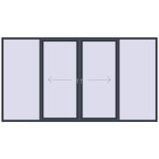 PATIO DOOR REHAU EURO 60 3700x2000 mm ANTHRACITE_GREY_STRUKTURAL two-sided