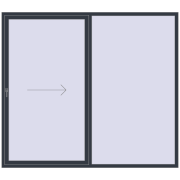 Uși glisante de terasă 2500x2200 mm REHAU GENEO HST ANTHRACITE_GREY_STRUKTURAL two-sided