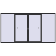 PATIO DOOR REHAU EURO 60 3700x2000 mm ANTHRACITE_GREY_GLATT two-sided PATIO DOOR REHAU EURO 60 3700x2000 mm ANTHRACITE_GREY_GLATT two-sided