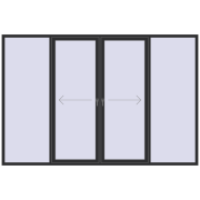 PATIO DOOR REHAU EURO 60 3300x2200 mm ANTHRACITE_GREY_GLATT two-sided