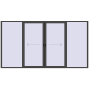 PATIO DOOR REHAU EURO 60 3700x2000 mm BASALT_GREY two-sided