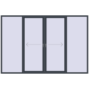 PATIO DOOR REHAU SYNEGO 3300x2200 mm ANTHRACITE_GREY_STRUKTURAL two-sided PATIO DOOR REHAU SYNEGO 3300x2200 mm ANTHRACITE_GREY_STRUKTURAL two-sided