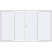 PATIO DOOR REHAU EURO 60 3400x2050 mm RAL 9016 Traffic white two-sided