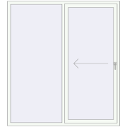 PATIO DOOR REHAU EURO 60 1750x2000 mm RAL 9016 Traffic white two-sided
