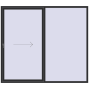 Uși glisante de terasă 2500x2200 mm REHAU GENEO HST ANTHRACITE_GREY_GLATT two-sided