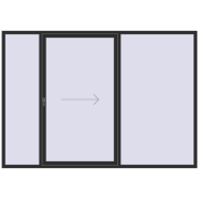 PATIO DOOR REHAU SYNEGO 2850x2000 mm BLACK_STRUCTURAL two-sided