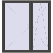 BALCONY DOOR REHAU SYNEGO 2150x2300 mm BASALT_GREY two-sided
