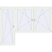 BALCONY DOOR REHAU SYNEGO 2800x2100 mm RAL 9016 Traffic white two-sided