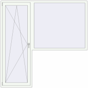 BALCONY DOOR REHAU EURO 60 2100x2100 mm RAL 9016 Traffic white two-sided
