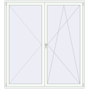 BALCONY DOOR REHAU SYNEGO 2100x2250 mm RAL 9016 Traffic white two-sided