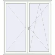 BALCONY DOOR REHAU EURO 70 1850x2050 mm RAL 9016 Traffic white two-sided