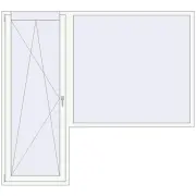 BALCONY DOOR REHAU EURO 60 2320x2100 mm RAL 9016 Traffic white two-sided