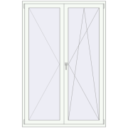 BALCONY DOOR REHAU EURO 60 1400x2100 mm RAL 9016 Traffic white two-sided