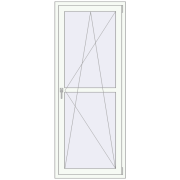 BALCONY DOOR REHAU EURO 70 800x2000 mm RAL 9016 Traffic white two-sided