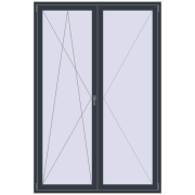 BALCONY DOOR REHAU SYNEGO 1600x2400 mm ANTHRACITE_GREY_STRUKTURAL two-sided