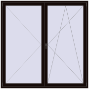 BALCONY DOOR REHAU EURO 60 2000x2000 mm BLACK_BROWN two-sided