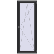 BALCONY DOOR REHAU EURO 60 800x2100 mm ANTHRACITE_GREY_GLATT two-sided