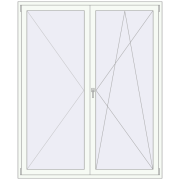 BALCONY DOOR REHAU EURO 60 1800x2160 mm RAL 9016 Traffic white two-sided