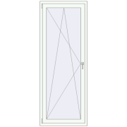 BALCONY DOOR REHAU SYNEGO 800x2100 mm RAL 9016 Traffic white two-sided